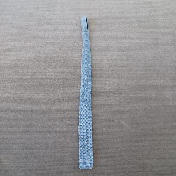 Brooks Brothers Knit Tie Blue Linen Cotton Blend Made in Italy Square Preppy - Picture 3 of 11